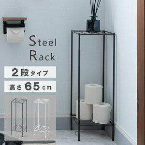スチールラック 2段 W22×D22×H65 ラック 棚 スリム おしゃれ 省スペース スチール 玄関収納 トイレ リビング 小物 収納 ディスプレイ シンプル
