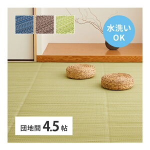 い草風カーペット 団地間 4.5畳 (約255×255cm) 洗える 水洗い い草風 カーペット ラグ ラグマット 上敷き 敷き詰める 畳の上に敷くもの 夏 夏用 オールシーズン PPラグ PPカーペット 裏張りなし