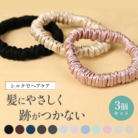 【楽天1位】シルク ヘアゴム 3個セット シルク シュシュ 跡がつかない ヘアゴム シルクヘアゴム ヘアゴム シルク ゴム シルクゴム SEAWIND