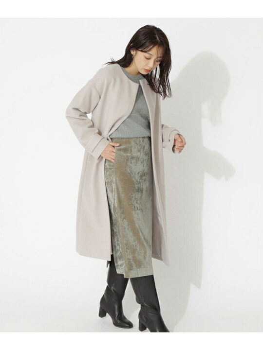 楽天市場】【SALE／50%OFF】ウールブレンドノーカラーコート NATURAL 