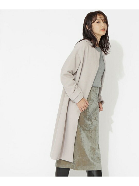 楽天市場】【SALE／50%OFF】ウールブレンドノーカラーコート NATURAL 
