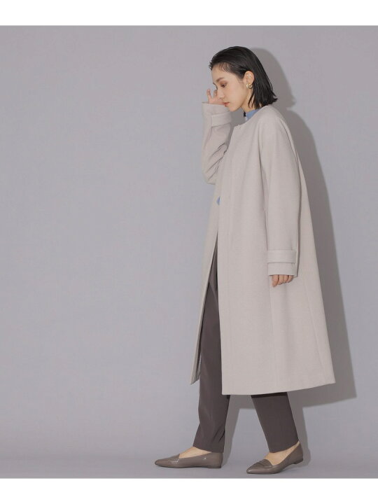 楽天市場】【SALE／50%OFF】ウールブレンドノーカラーコート NATURAL 
