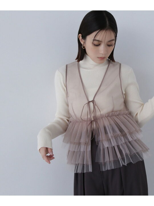 楽天市場】【SALE／30%OFF】チュールフリルトップス&リブニット 