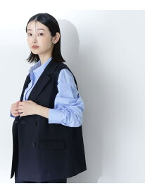 【SALE／50%OFF】リラクシーツイルシリーズ ダブルブレストテーラードジレ NATURAL BEAUTY BASIC ナチュラルビューティベーシック ジャケット・アウター ブルゾン・ジャンパー グレー ベージュ ネイビー【RBA_E】【送料無料】[Rakuten Fashion]