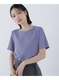 【SALE／50%OFF】シフォンラインTブラウス NATURAL BEAUTY BASIC ナチュラルビューティベーシック トップス シャツ・ブラウス グレー ネイビー ホワイト【RBA_E】[Rakuten Fashion]