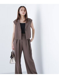 ＜古畑星夏さんコラボ＞クロップドジレセットアップ NATURAL BEAUTY BASIC ナチュラルビューティベーシック ワンピース・ドレス ワンピース ベージュ グレー ブラウン【送料無料】[Rakuten Fashion]