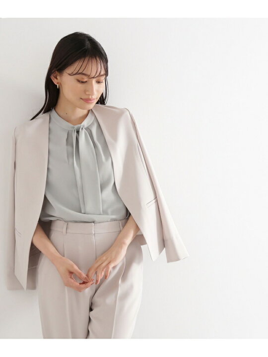 楽天市場】[洗える]＜ポリエステルドビーSET UP＞ノーカラージャケット  