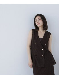 メッシュレース SETUP ジレ NATURAL BEAUTY BASIC ナチュラルビューティベーシック ジャケット・アウター ブルゾン・ジャンパー ブラック ベージュ【送料無料】[Rakuten Fashion]