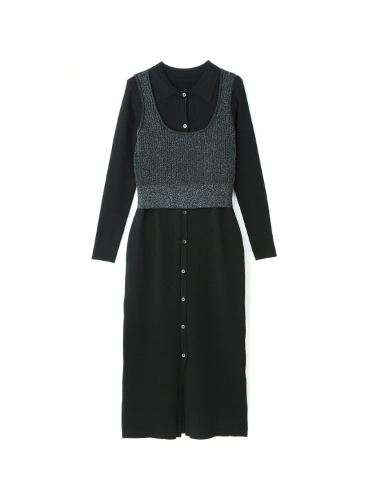 楽天市場】【SALE／60%OFF】ラメビスチェ&ポロニットワンピース 