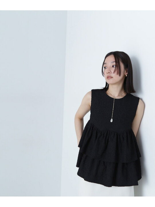 楽天市場】ジャガードダブルフリルブラウス NATURAL BEAUTY BASIC 