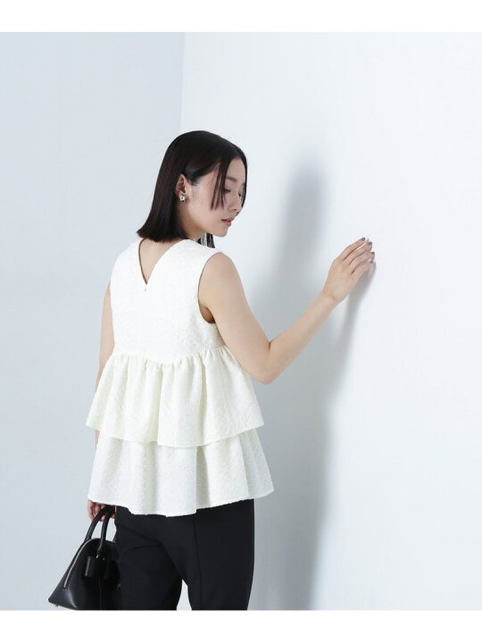楽天市場】ジャガードダブルフリルブラウス NATURAL BEAUTY BASIC 