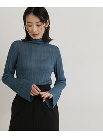 【SALE／10%OFF】シアーラメリブニット NATURAL BEAUTY BASIC ナチュラルビューティベーシック トップス ニット ホワイト グレー グリーン【RBA_E】【送料無料】[Rakuten Fashion]