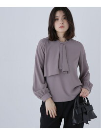 【SALE／30%OFF】アシメラッフルボウブラウス NATURAL BEAUTY BASIC ナチュラルビューティベーシック トップス シャツ・ブラウス ブラウン ホワイト パープル【RBA_E】【送料無料】[Rakuten Fashion]