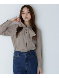【SALE／30%OFF】シャツカラーリボンブラウス NATURAL BEAUTY BASIC ナチュラルビューティベーシック トップス シャツ・ブラウス ブルー ベージュ ホワイト【RBA_E】【送料無料】[Rakuten Fashion]