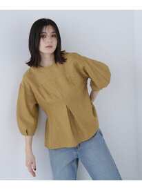 【SALE／30%OFF】ペプラムフォルムブラウス NATURAL BEAUTY BASIC ナチュラルビューティベーシック トップス シャツ・ブラウス イエロー グレー ベージュ【RBA_E】【送料無料】[Rakuten Fashion]