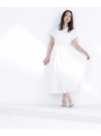 スカラレースシャツワンピース NATURAL BEAUTY BASIC ナチュラルビューティベーシック ワンピース・ドレス ワンピース ネイビー ホワイト ブルー【送料無料】[Rakuten Fashion]