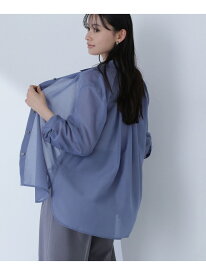 ベーシックシアーシャツ NATURAL BEAUTY BASIC ナチュラルビューティベーシック トップス シャツ・ブラウス ブルー イエロー【送料無料】[Rakuten Fashion]