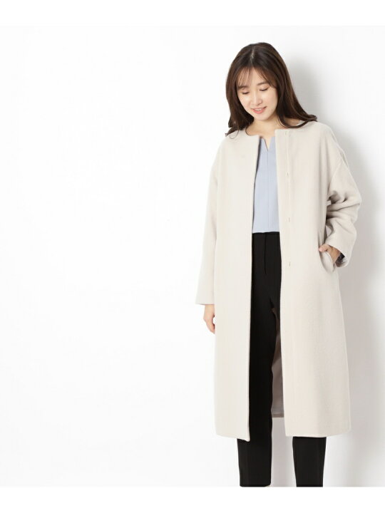 楽天市場】【SALE／50%OFF】ウールビーバーノーカラーコート NATURAL 