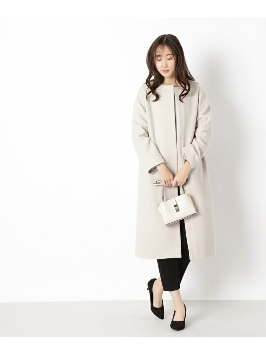 楽天市場】【SALE／50%OFF】ウールビーバーノーカラーコート NATURAL  