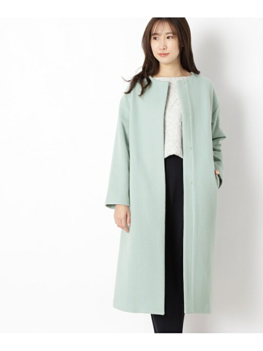 楽天市場】【SALE／50%OFF】ウールビーバーノーカラーコート NATURAL  