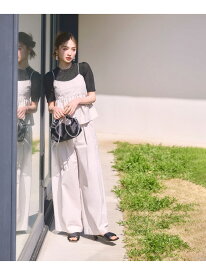 SETUP ベルテッドワイドパンツ NATURAL BEAUTY BASIC ナチュラルビューティベーシック パンツ その他のパンツ グレー ブルー ベージュ【送料無料】[Rakuten Fashion]