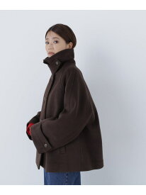 ステンカラーハーフコート NATURAL BEAUTY BASIC ナチュラルビューティベーシック ジャケット・アウター ブルゾン・ジャンパー ネイビー ベージュ【送料無料】[Rakuten Fashion]