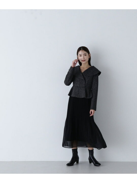 楽天市場】【SALE／50%OFF】ツイードドッキングプリーツワンピース 
