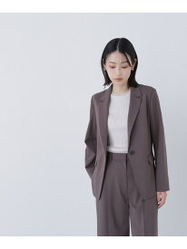サマードライタッチ SETUP シングルテーラードジャケット NATURAL BEAUTY BASIC ナチュラルビューティベーシック ジャケット・アウター テーラードジャケット・ブレザー ブラウン グレー【送料無料】[Rakuten Fashion]