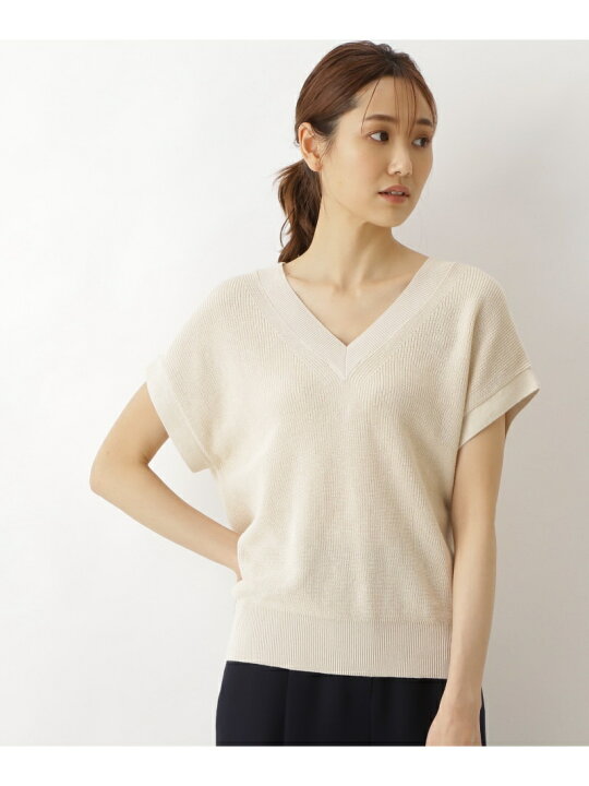 楽天市場】【SALE／50%OFF】麻混リラックスVネックニット NATURAL 