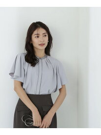 バイカラートリミングブラウス NATURAL BEAUTY BASIC ナチュラルビューティベーシック トップス シャツ・ブラウス ブルー ベージュ【送料無料】[Rakuten Fashion]