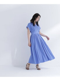 開襟フレンチワンピース NATURAL BEAUTY BASIC ナチュラルビューティベーシック ワンピース・ドレス ワンピース ブルー ホワイト ネイビー【送料無料】[Rakuten Fashion]
