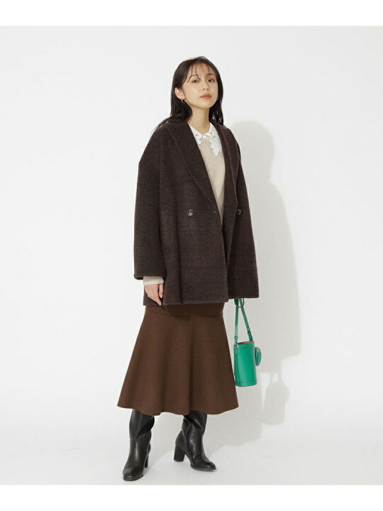 楽天市場】【SALE／50%OFF】グレンチェックボンディングハーフコート 