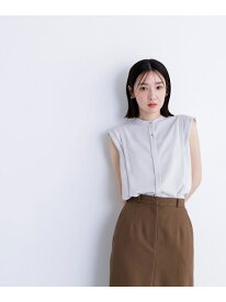 【SALE／50%OFF】デザインショルダーブラウス NATURAL BEAUTY BASIC ナチュラルビューティベーシック トップス シャツ・ブラウス レッド グレー【RBA_E】[Rakuten Fashion]