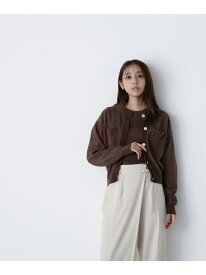 【SALE／60%OFF】ベロアタッチアンサンブル NATURAL BEAUTY BASIC ナチュラルビューティベーシック トップス カーディガン グリーン ブラウン グレー【RBA_E】【送料無料】[Rakuten Fashion]