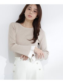 【SALE／30%OFF】レーシーカフスリブニット NATURAL BEAUTY BASIC ナチュラルビューティベーシック トップス ニット ネイビー ブルー ホワイト ベージュ【RBA_E】【送料無料】[Rakuten Fashion]