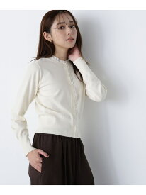 【SALE／30%OFF】フリルトリムカーディガン NATURAL BEAUTY BASIC ナチュラルビューティベーシック トップス カーディガン ホワイト【RBA_E】【送料無料】[Rakuten Fashion]