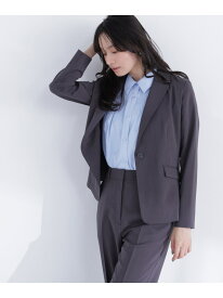 サマードライタッチ SETUP テーラードジャケット NATURAL BEAUTY BASIC ナチュラルビューティベーシック ジャケット・アウター テーラードジャケット・ブレザー グレー ブラウン ベージュ【送料無料】[Rakuten Fashion]