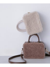 【SALE／50%OFF】カーリーフェイクファーボクシーショルダーバッグ NATURAL BEAUTY BASIC ナチュラルビューティベーシック バッグ ショルダーバッグ ホワイト ブラウン【RBA_E】【送料無料】[Rakuten Fashion]
