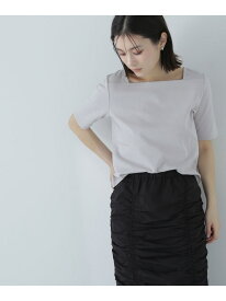 ベーシックTシャツシリーズ スクエアネック NATURAL BEAUTY BASIC ナチュラルビューティベーシック トップス カットソー・Tシャツ ブラック ホワイト【送料無料】[Rakuten Fashion]