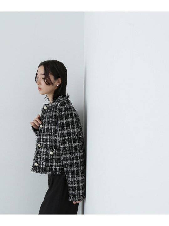 楽天市場】【SALE／30%OFF】ノーカラーツイードジャケット 24AW 