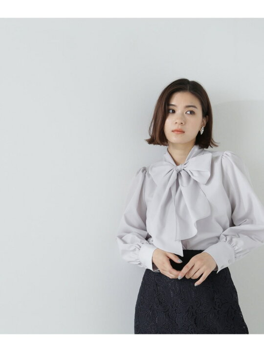 楽天市場】ギャザーショルダーリボンブラウス 24SS NATURAL BEAUTY 