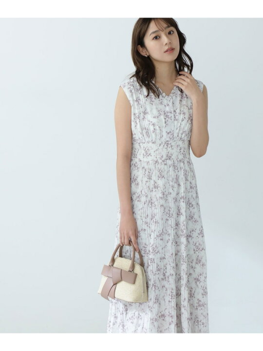 楽天市場】【SALE／10%OFF】フリルネックプリントワンピース NATURAL 