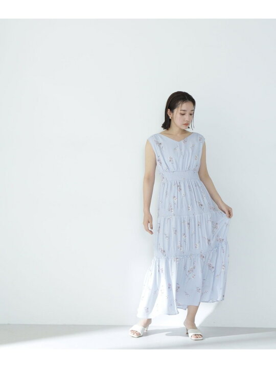 楽天市場】【SALE／50%OFF】Vネックフラワーティアードワンピース 