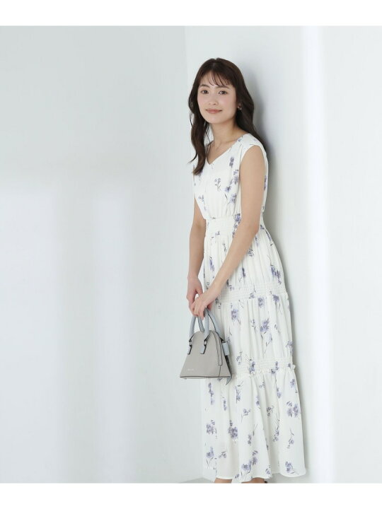 楽天市場】【SALE／50%OFF】Vネックフラワーティアードワンピース 