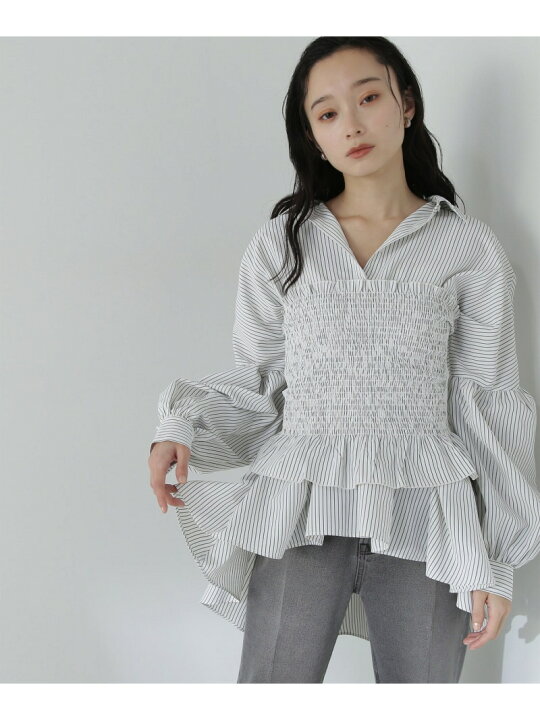 楽天市場】【SALE／50%OFF】ギャザーペプラムシャツ&ビスチェ NATURAL 