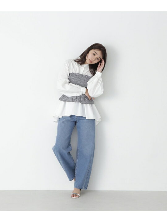 楽天市場】【SALE／50%OFF】ギャザーペプラムシャツ&ビスチェ NATURAL 
