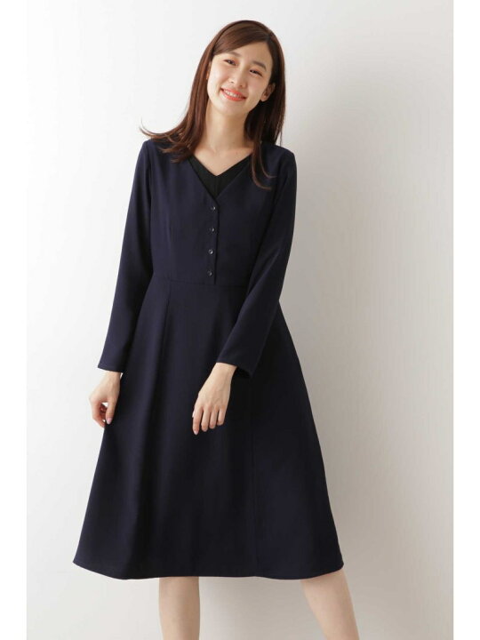 楽天市場 Sale 70 Off 洗える レイヤード風vネックワンピース Natural Beauty Basic ナチュラルビューティベーシック ワンピース ワンピースその他 ブルー Rba E Rakuten Fashion Natural Beauty Basic
