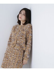 フリンジニット SETUP ツイードジャケット NATURAL BEAUTY BASIC ナチュラルビューティベーシック トップス カーディガン【送料無料】[Rakuten Fashion]