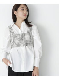 【SALE／60%OFF】ツイード SETUP ビスチェ NATURAL BEAUTY BASIC ナチュラルビューティベーシック トップス シャツ・ブラウス ブラック ホワイト【RBA_E】[Rakuten Fashion]