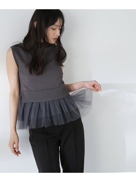 楽天市場】【SALE／50%OFF】チュールフリルレイヤードニット NATURAL 